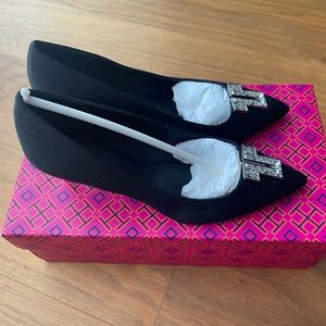 Tory Burch Black Deco 55MM Pump-Fabric Faille